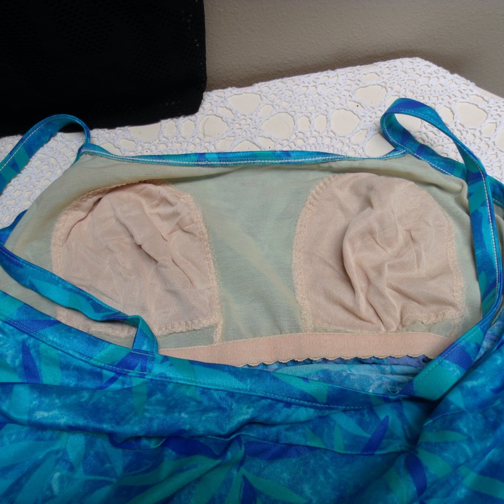 Maxine of Hollywood Aqua Turquoise Teal Blue Bathing Suit Swim-dress NWT! Sz 20W - Picture 5 of 6